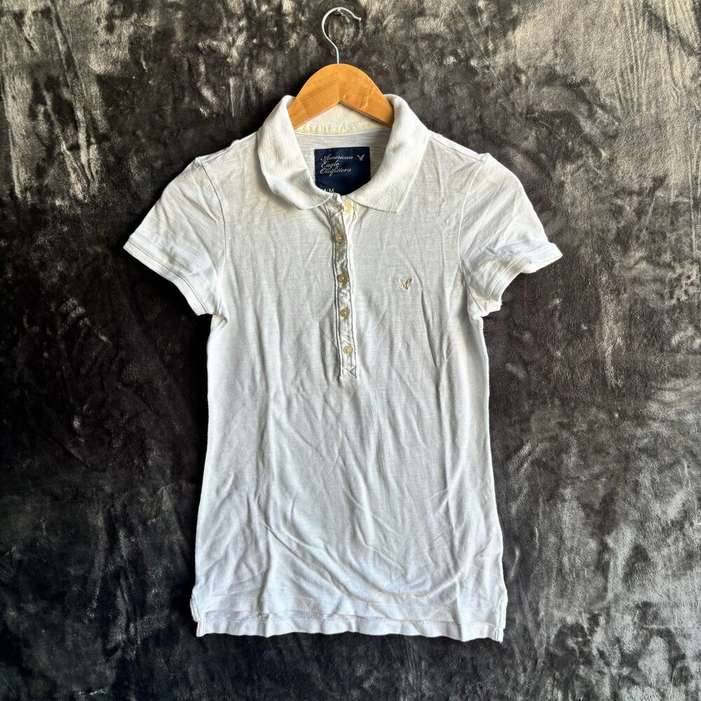 American Eagle Polo Size Medium Color White
